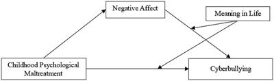 Does childhood psychological maltreatment encourage you to become a cyberbullying perpetrator? The mediating role of negative affect and the moderating role of meaning in life